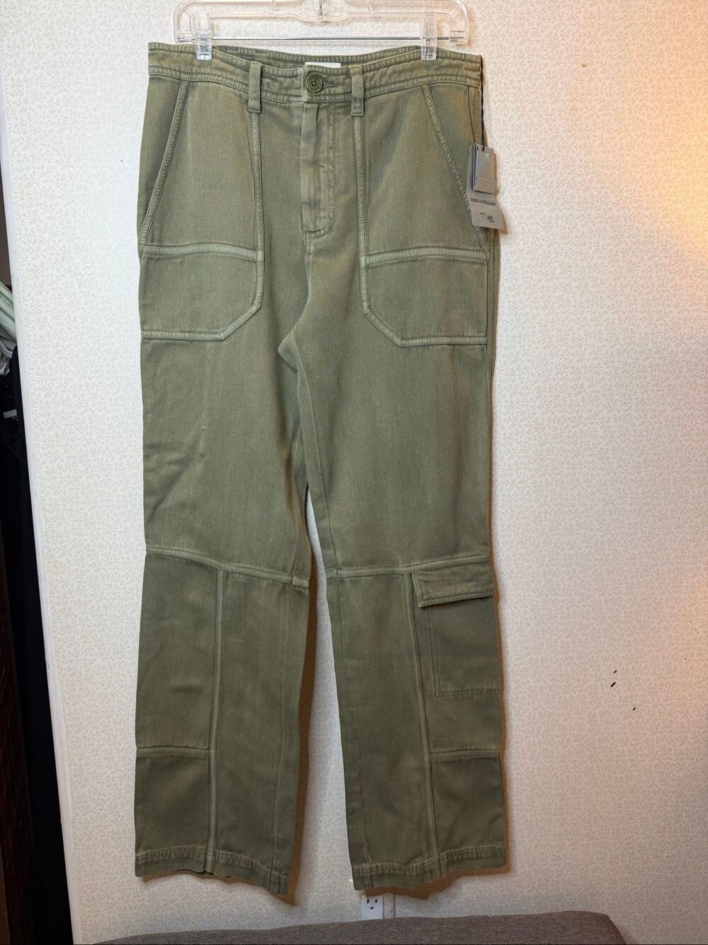 Zadig & Voltaire men’s olive green cargo utility pants